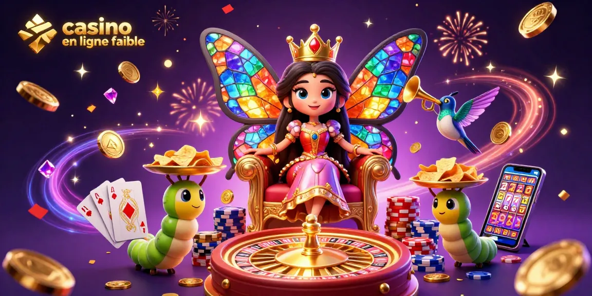 Jouer sur un casino en ligne fiable, entouré de gains et de festivités illustrées en 3D.
