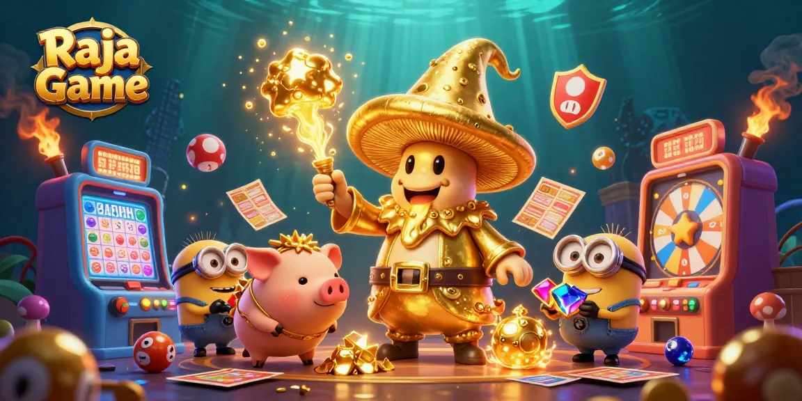 Engage with Raja Game in exciting lottery experiences featuring vibrant characters and game elements.