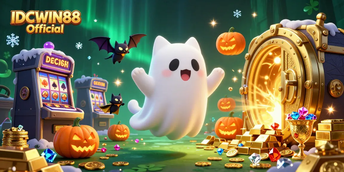 Spin and win with IDCWIN88 Official in a lively casino scene filled with treasures and fun!