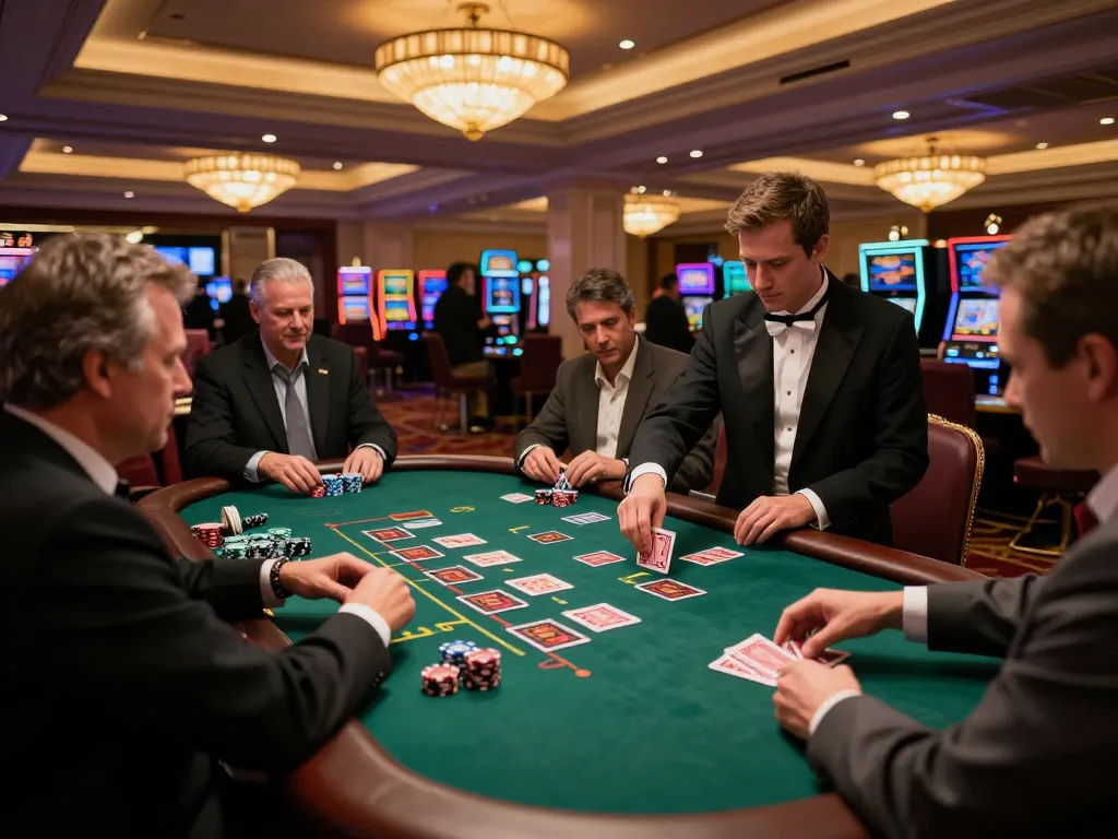 Players at a blackjack table experiencing the thrill of F168 while strategically placing their bets.