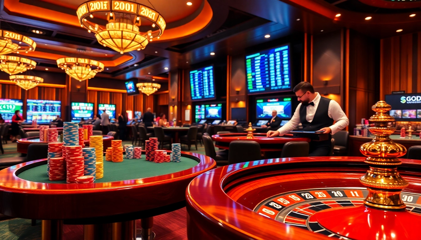 Experience sbobet betting at a luxurious casino table with shining poker chips and immersive atmosphere.