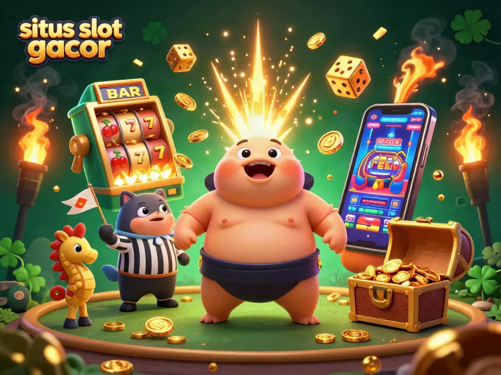 Menangkan permainan di situs slot gacor dengan ilustrasi 3D menarik dari ikan fugu dan mesin slot yang meledak.