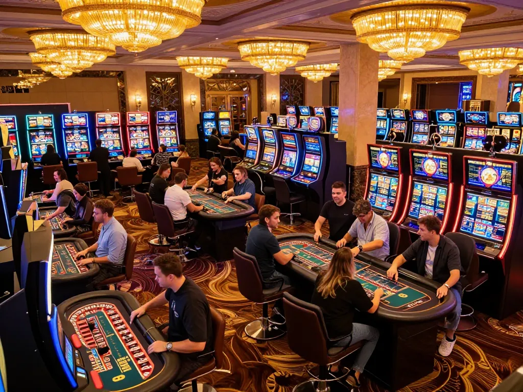 Engaging scene at RR88c casino with players winning at slots and roulette tables, showcasing excitement and vibrant atmosphere
