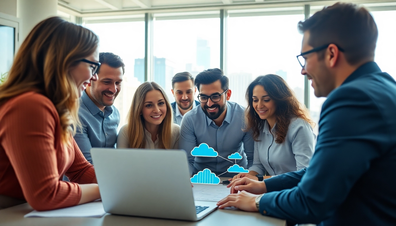 Collaborating team strategizing Cloud Migration Services in a modern office environment.