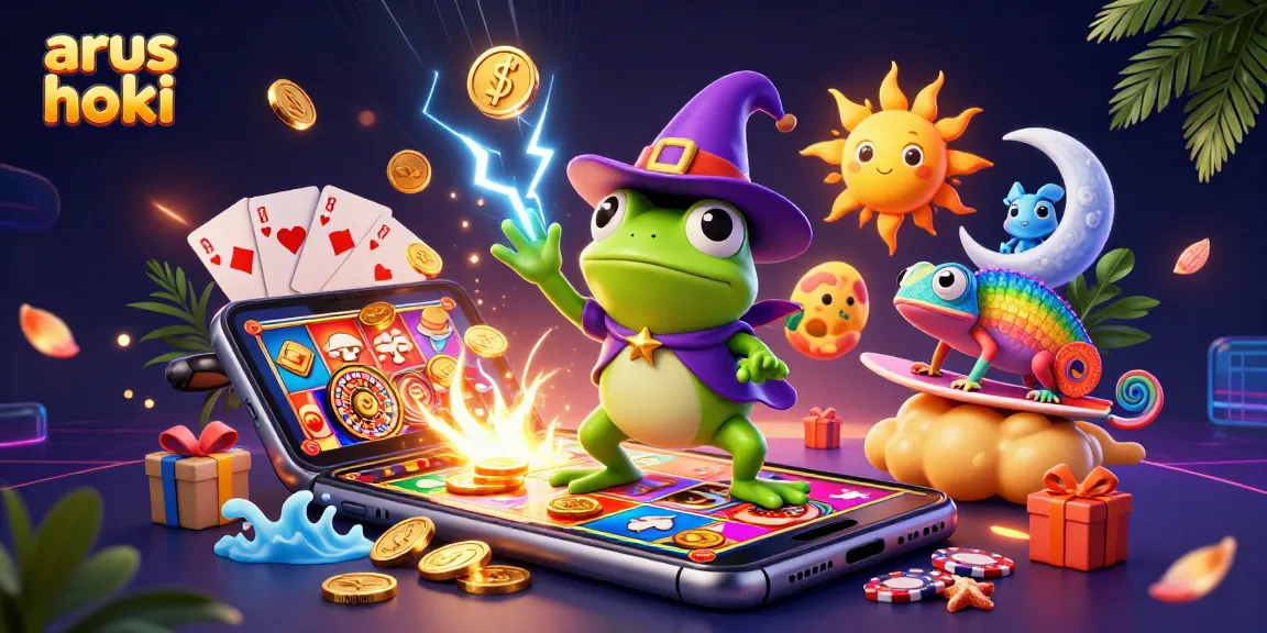 Menangkan arus hoki dengan slot game menarik dan harta karun koin emas dalam ilustrasi 3D ini.