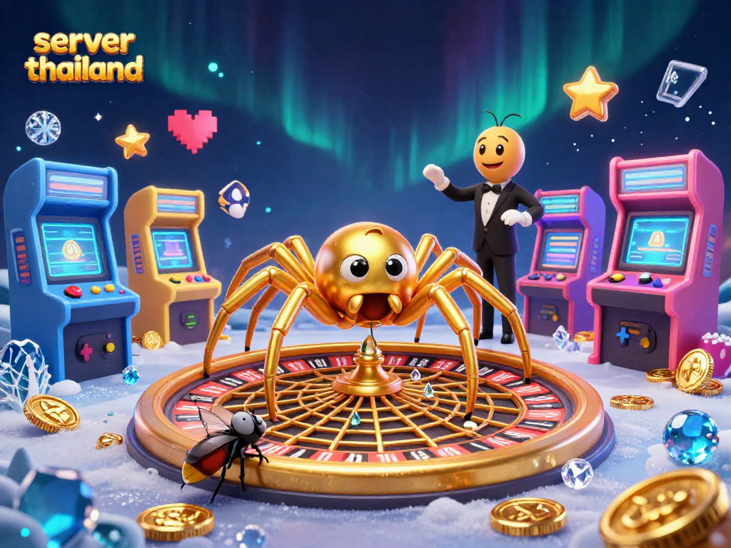 Engage in casino entertainment with server thailand's thrilling roulette scene featuring a daring fly placing bets.