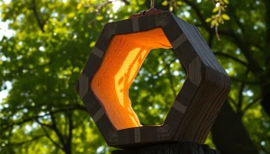 Colmenas keniata brillando bajo el sol en un entorno natural, mostrando su estructura única.