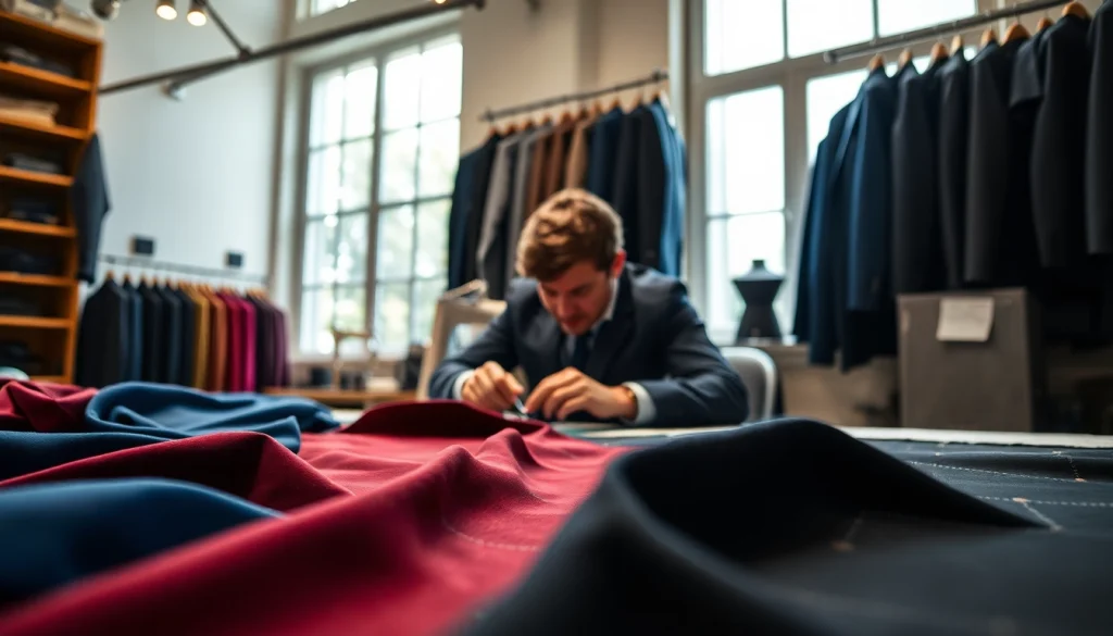 Punta di Roma stof die vakkundig wordt verwerkt door een kleermaker.