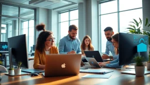 Outsourced IT Support Tampa team collaborating in a modern office.