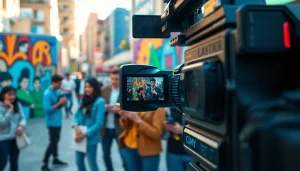 Create engaging branded content with a professional videographer capturing vibrant urban scenes.
