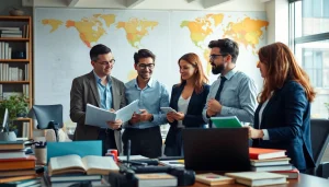 Enhance your translation experience with insights from https://www.elitetranslingo.com in a collaborative office.