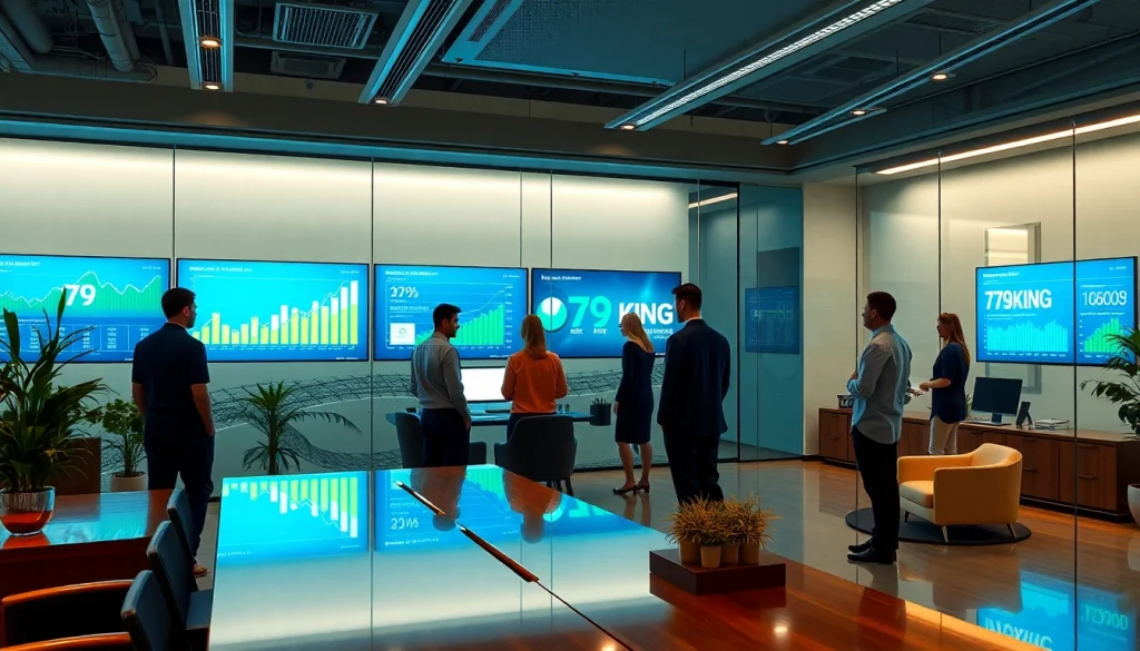 Modern insurance office scene showcasing 79king hn branding, emphasizing trust and innovation for 2025