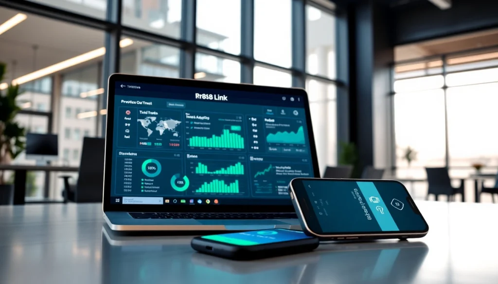 Highlighting the rr88 link on a digital interface, with modern devices and a professional setting.