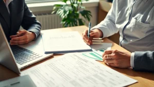 카드 현금화를 위한 전문가가 금융 문서를 분석하는 모습