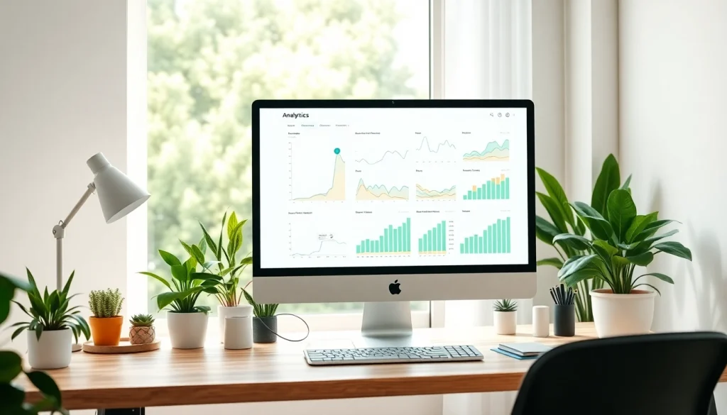 Analyze data insights on https://vj88.online/ in a modern, bright office setting with plants.