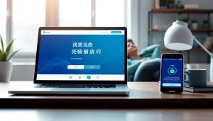 快连官网 VPN application displayed on devices with a professional and secure workspace ambiance.