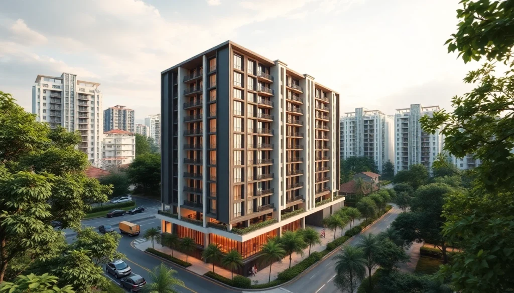 Showcase of the luxurious tampines ec condominium in an inviting urban setting.
