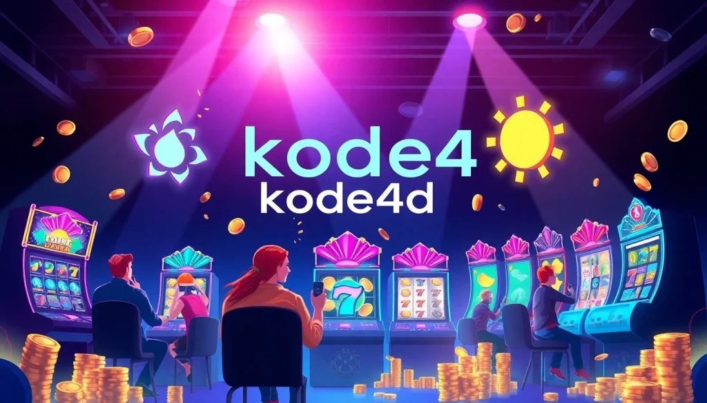 Kode4d online gaming platform with vibrant slot games and dynamic players engaged in thrilling gaming experience.