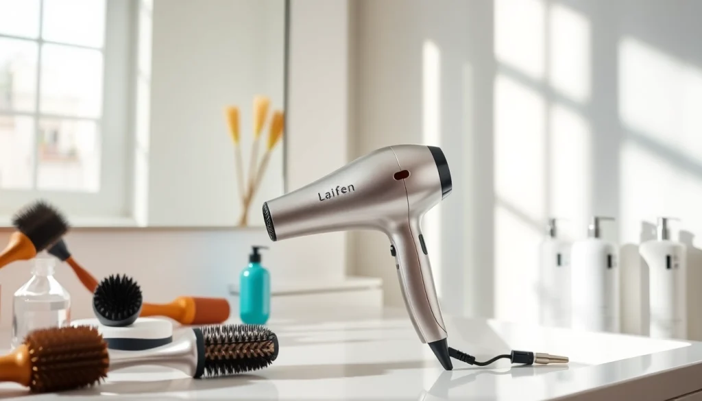 Effortlessly styling hair with the laifen se lite dryer, showcasing its sleek design and powerful performance.
