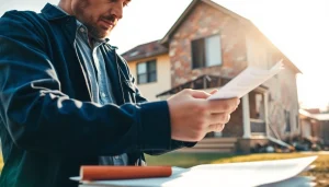 Reviewing Property Insurance Claims with an insurance adjuster examining damages