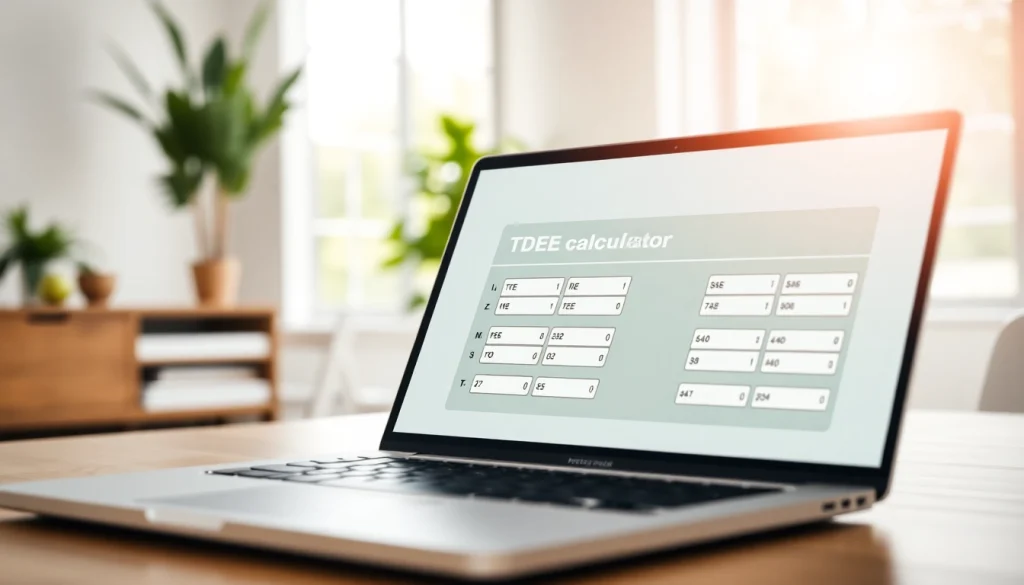Calculate your Total Daily Energy Expenditure using a user-friendly tdee calculator on a sleek laptop.