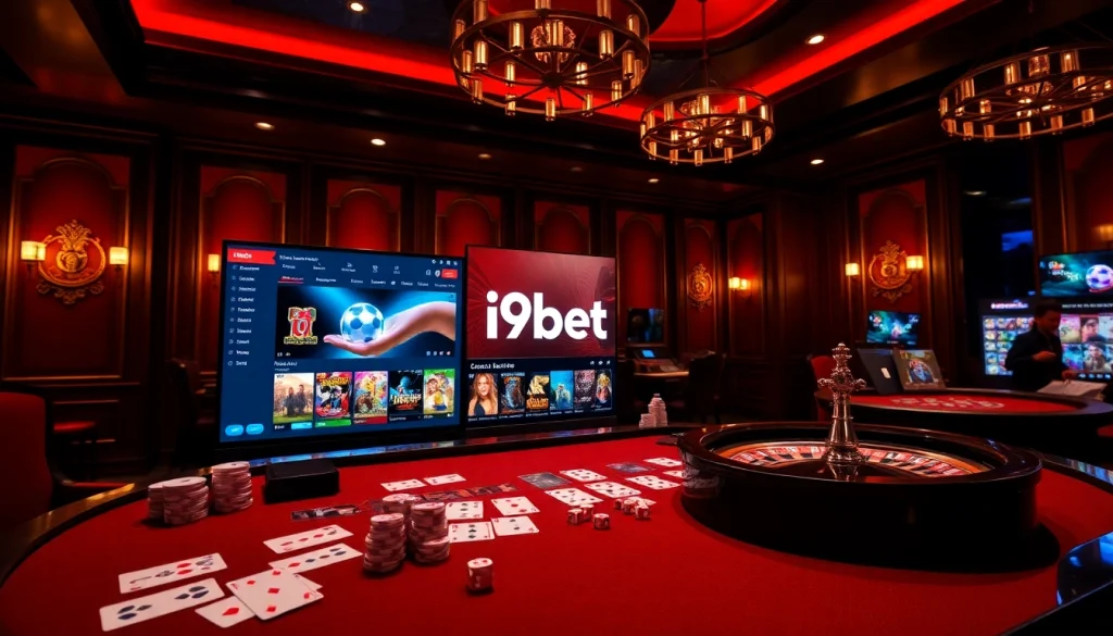 Engaging i9bet casino scene featuring vibrant gaming tables and exciting betting interfaces.