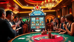 Experience the excitement of Situs Slot Gacor with vibrant slot machines and eager players.