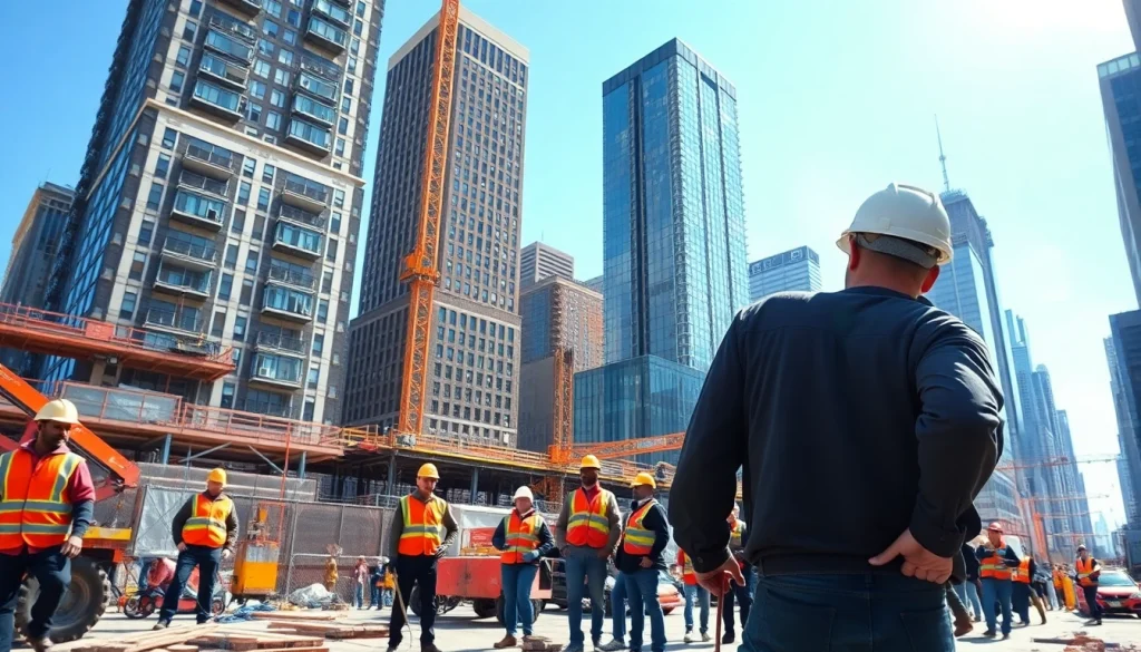 Showcase of a New York City Commercial General Contractor managing a bustling construction site.