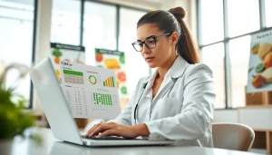 TDEE calculator interface on a professional dietitian's laptop with nutrition charts.