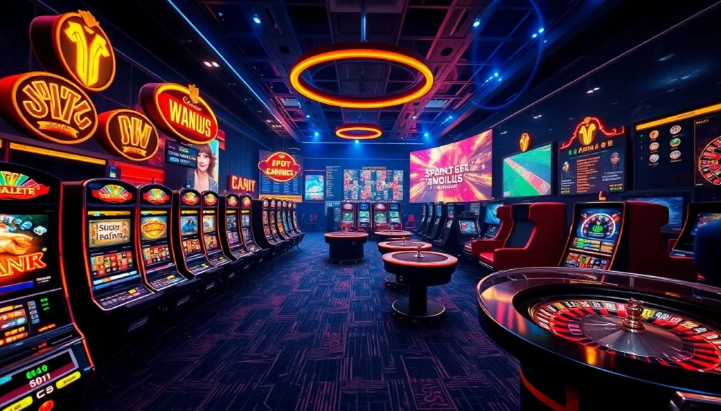 Engaging scene of the พอร์ทัลเกม F168 showcasing a modern online casino atmosphere with dynamic gaming elements.