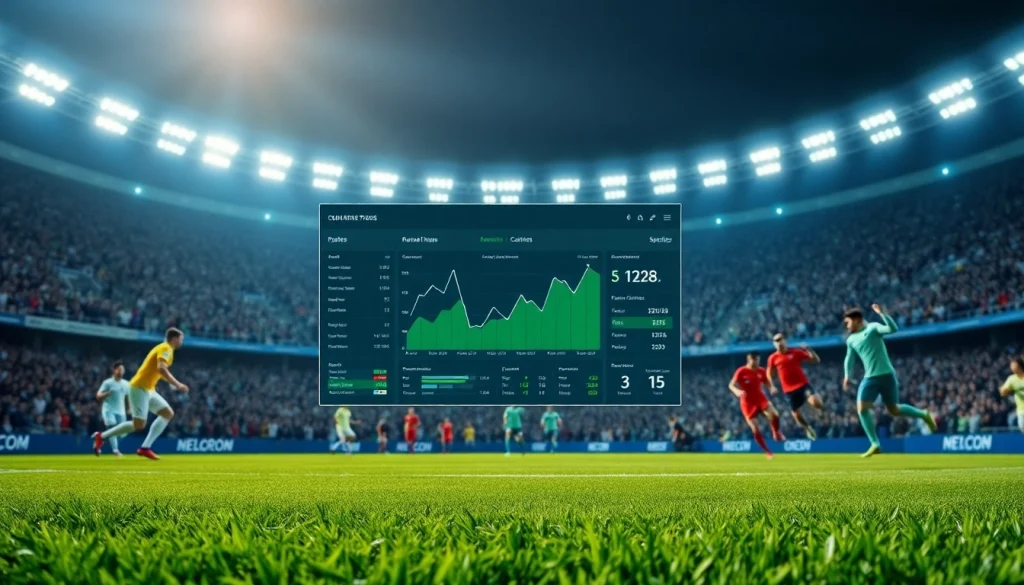 Analyze บ้านผลบอลสด through a vibrant sports dashboard displaying live statistics and player actions.