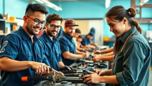 Students actively learning in trade schools oahu, demonstrating practical skills and collaboration.