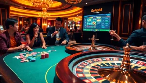 Gopay88 Daftar showcasing exciting gameplay at a luxurious casino poker table