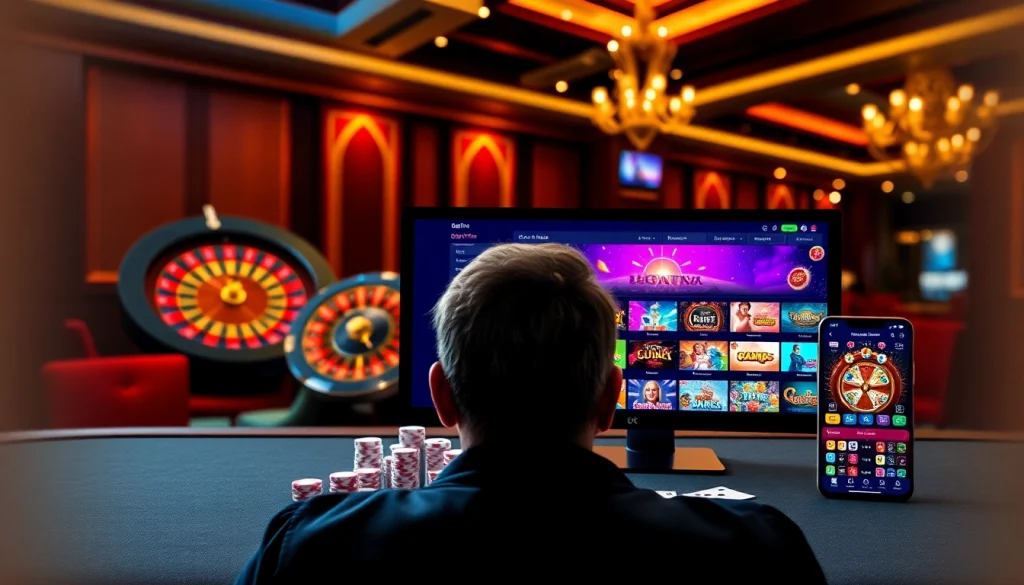 Engaging players at BK8Thai ทางเข้า with a vibrant online gaming experience featuring roulette and poker elements.