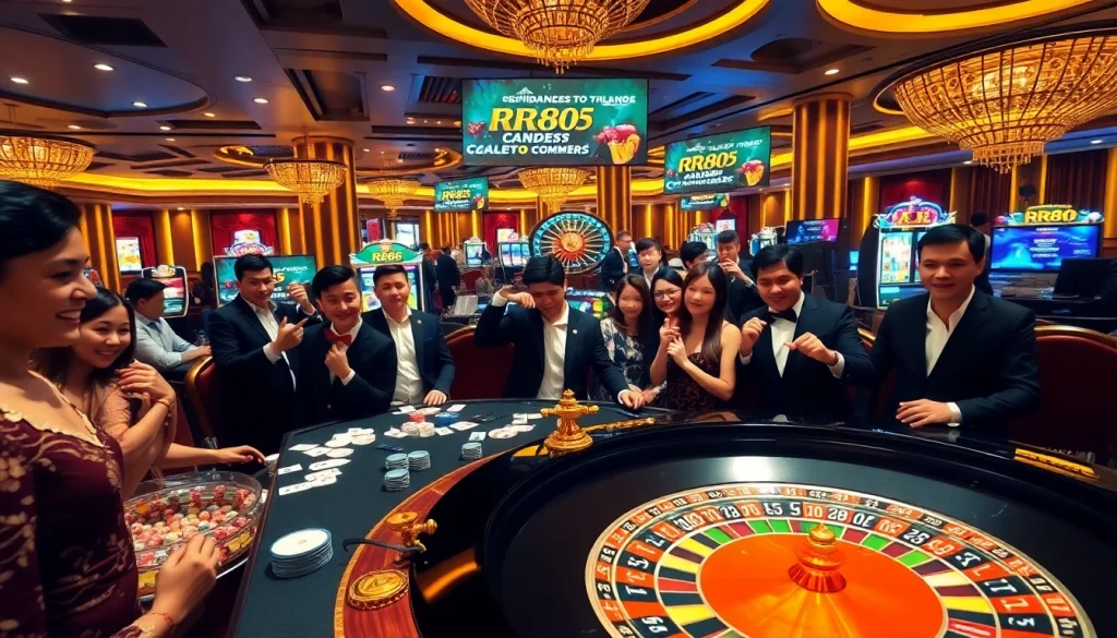 Engaging roulette game at RR88 showcases excitement and luxury in gambling.