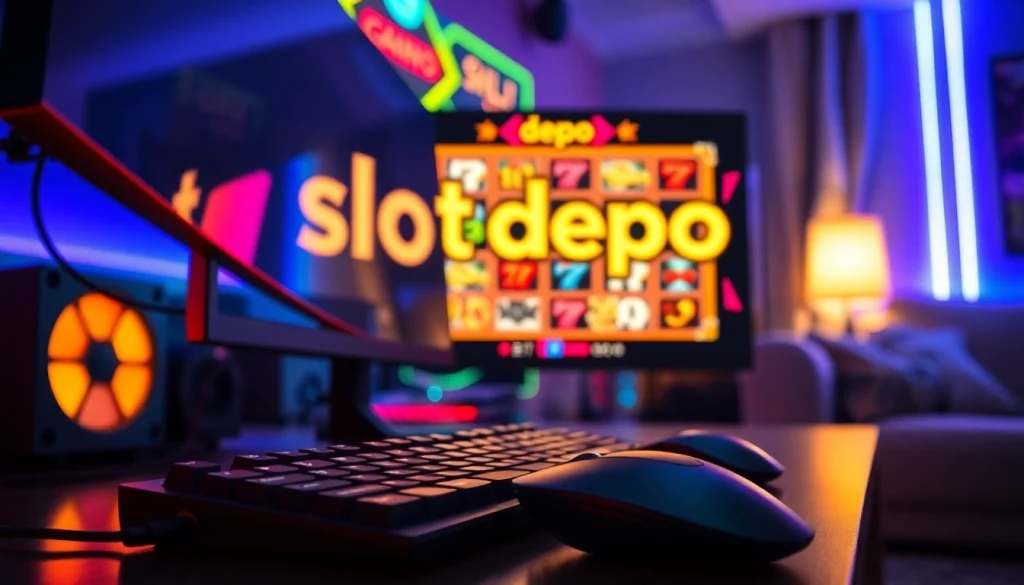 Menangkan slot depo 1k di permainan yang penuh warna dan menarik dengan keyboard gaming menyala.