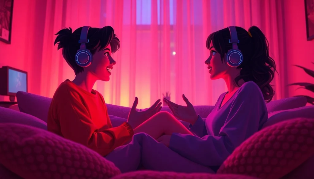 Engaging scene of NSFW roleplay with avatars in a cozy, intimate setting