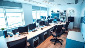 zirvegrupbilgisayar modern bir teknoloji ofisini sergileyen profesyonel bir görüntü.