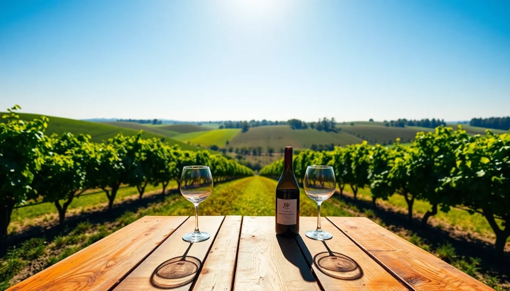 Experience the scenic beauty of Winery Sacramento with lush vineyards and tasting setup.