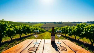Experience the scenic beauty of Winery Sacramento with lush vineyards and tasting setup.