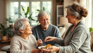 Delivering compassionate senior care austin tx with a caregiver assisting a senior in a cozy home setting.