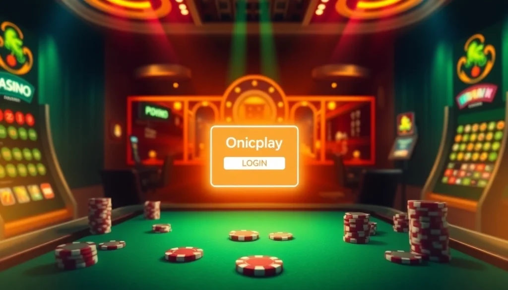 Experience the excitement of Onicplay login with a vibrant online casino interface and digital slot machines.