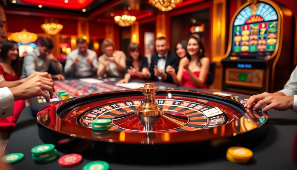 Experience the excitement of betting at the glamorous 88i com casino with a dynamic roulette table scene.