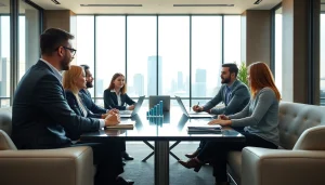 Engaging team discussion on business growth insights in a professional office setting.