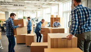 Efficient office removals Stafford with professional movers packing and transporting equipment.
