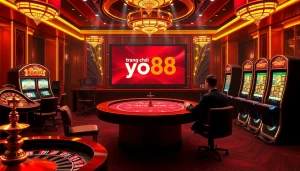 Experience the excitement of trang chủ yo88 with engaging casino elements like poker chips and cards.