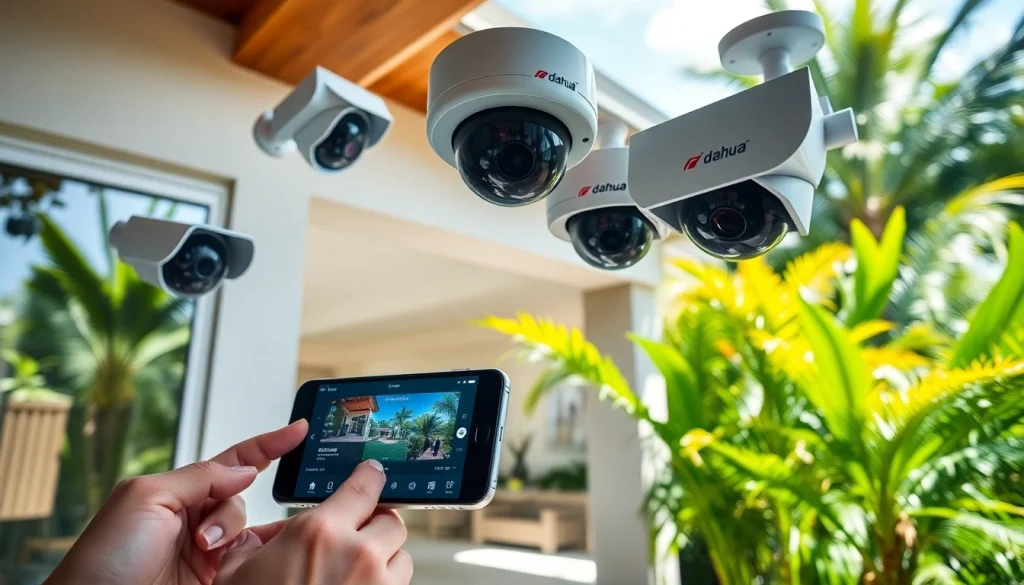 Cámaras Dahua instaladas en una casa en Guanacaste, mostrando tecnología de monitoreo de seguridad.